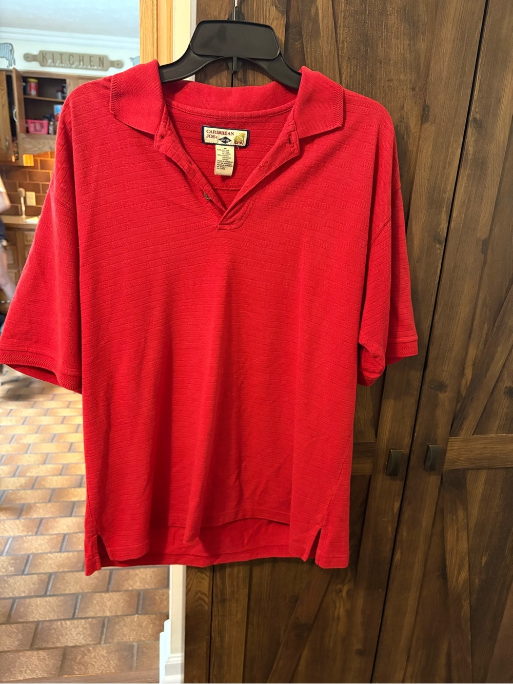 Caribbean Joe Men's Bright Red Short-Sleeve Polo